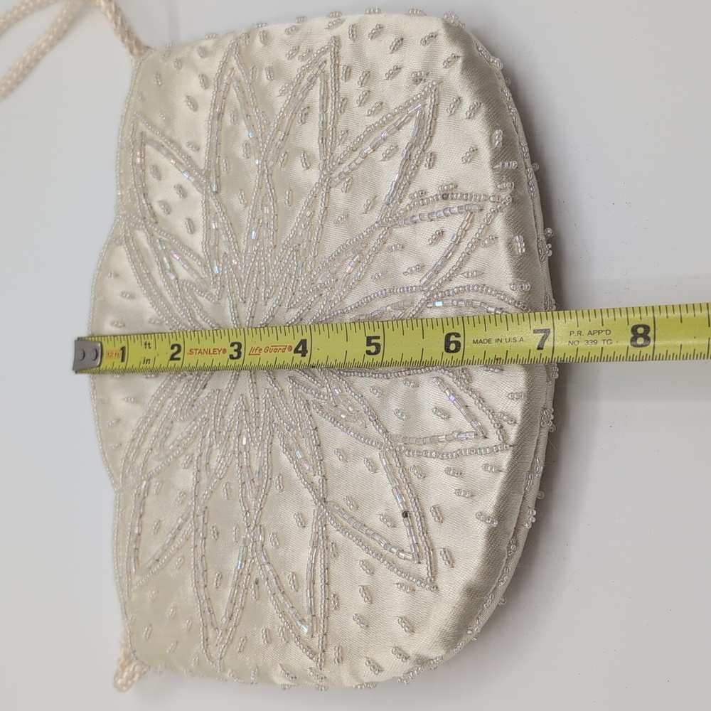 Vintage Elegant Cream Beaded Women's Bag - Picture 8 of 8